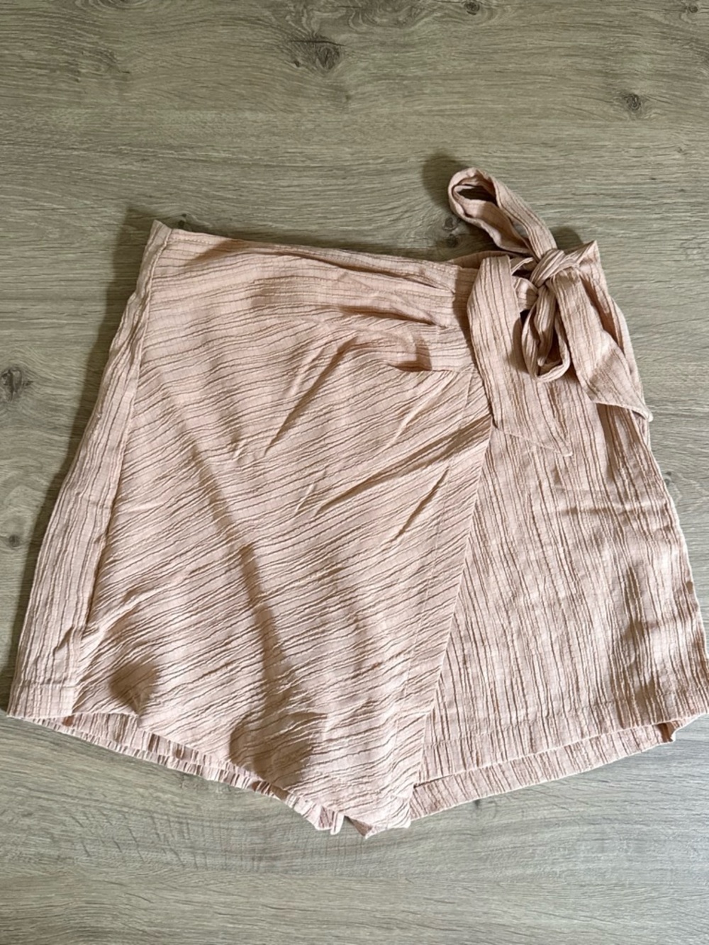 Tan Wrap Skort with Side Tie